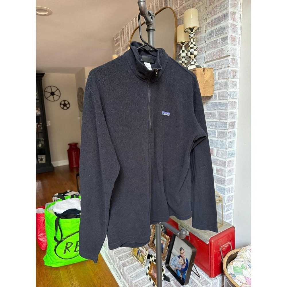 Patagonia synchilla black Micro D quarter-zip fleece pullover men's M